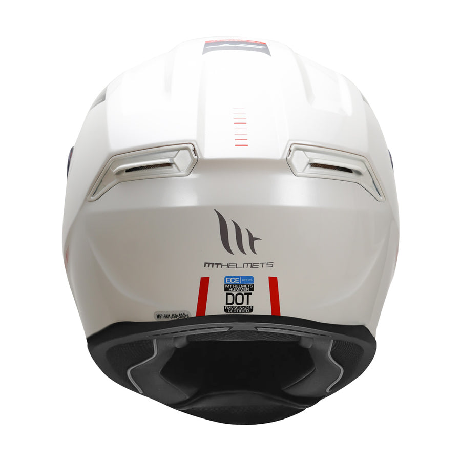 MT Hummer B Solid Gloss White A0 Helmet