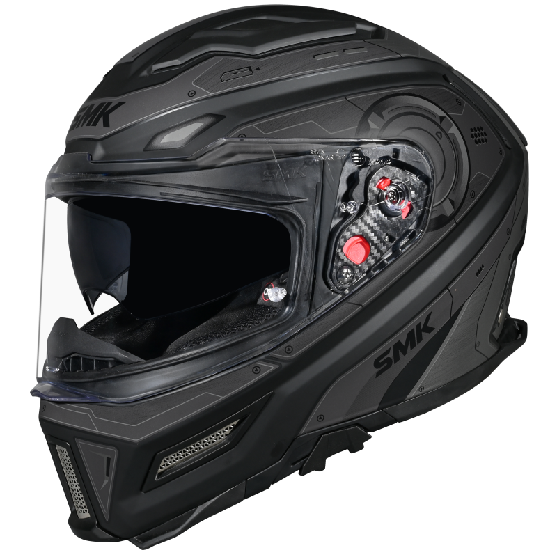 SMK AGNAR CYBORG HELMET - MATT BLACK GREY - (MA266)