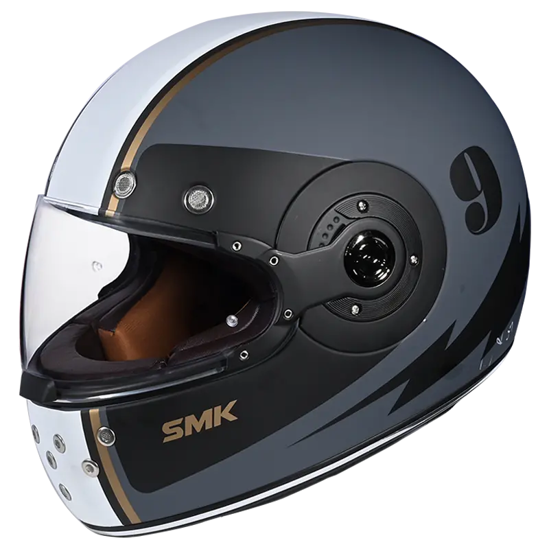SMK RETRO ELECTRO Helmet - Gloss Grey - (GL621)