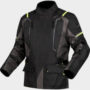 LS2 NARVIK JACKET - GREY BLACK HI-VI YELLOW - CE CLASS AA CERTIFIED