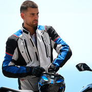 LS2 NARVIK JACKET - BLUE BLACK GREY RED - CE CLASS AA CERTIFIED