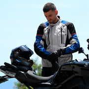 LS2 NARVIK JACKET - BLUE BLACK GREY RED - CE CLASS AA CERTIFIED