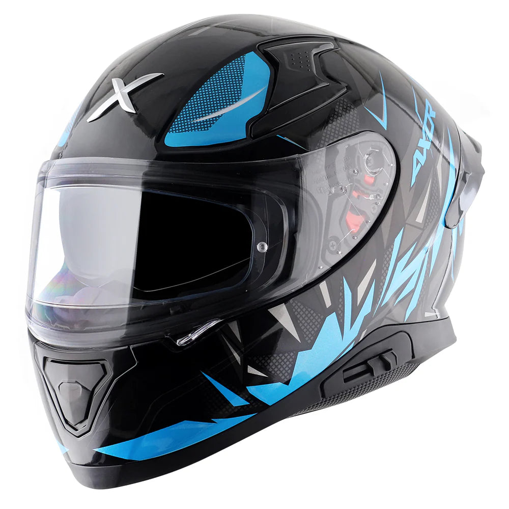 Axor Apex Hunter Helmet - Gloss Black Neon Blue