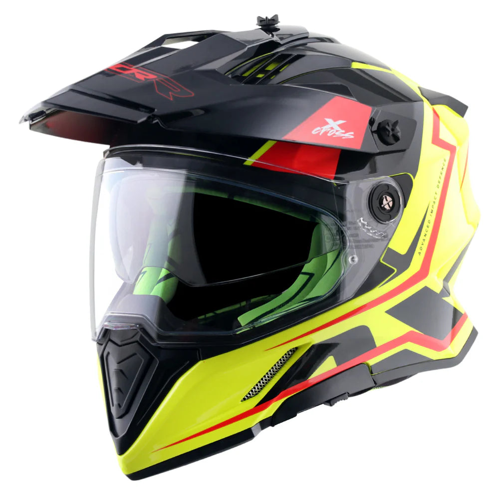 Axor X-Cross Dual Visor Helmet - Flagstaff - Gloss Black Yellow