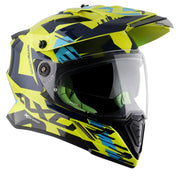 Axor X-Cross Dual Visor Helmet - X1 - Gloss Neon Yellow Blue