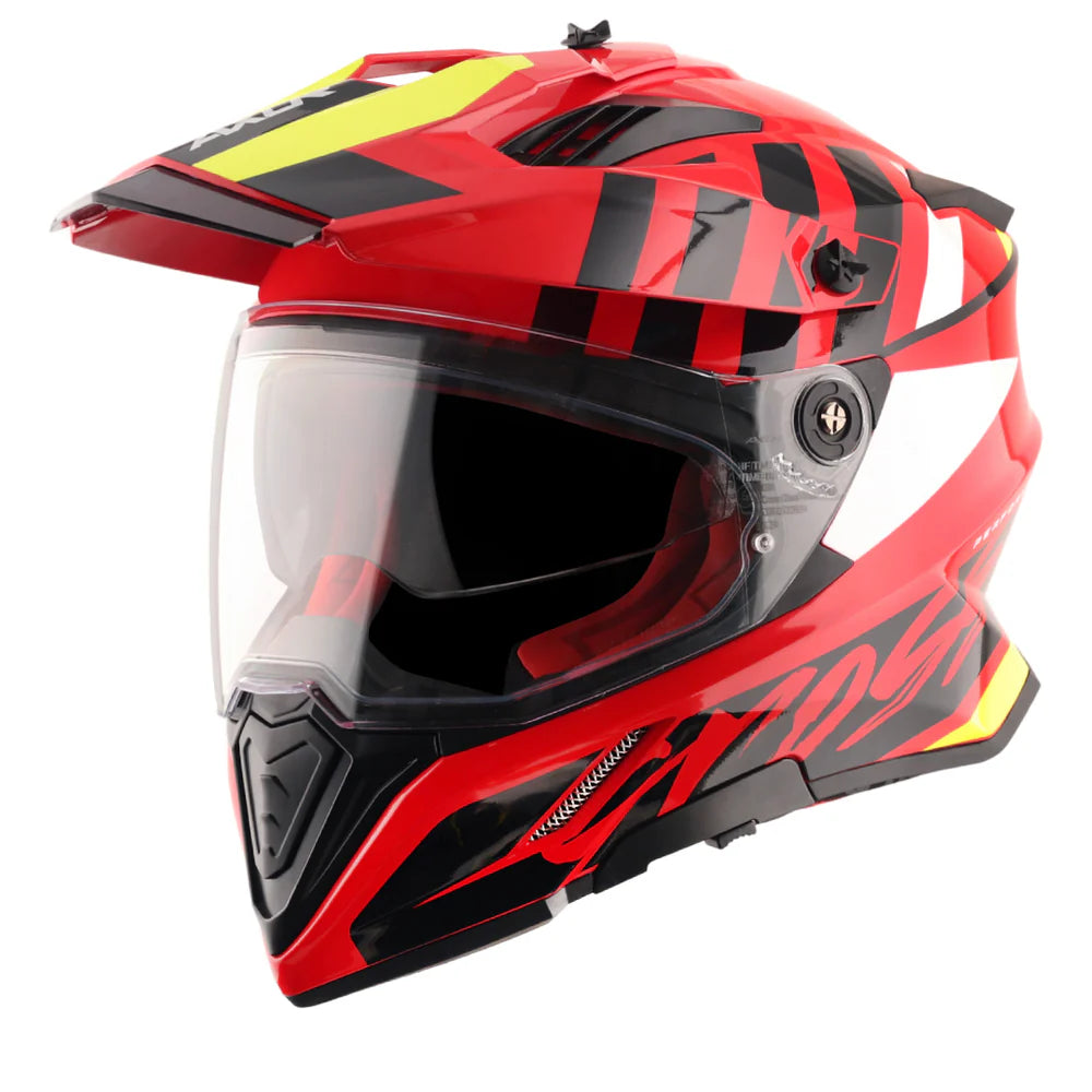 Axor X-Cross Dual Visor Helmet - Orbit - Gloss Black Red