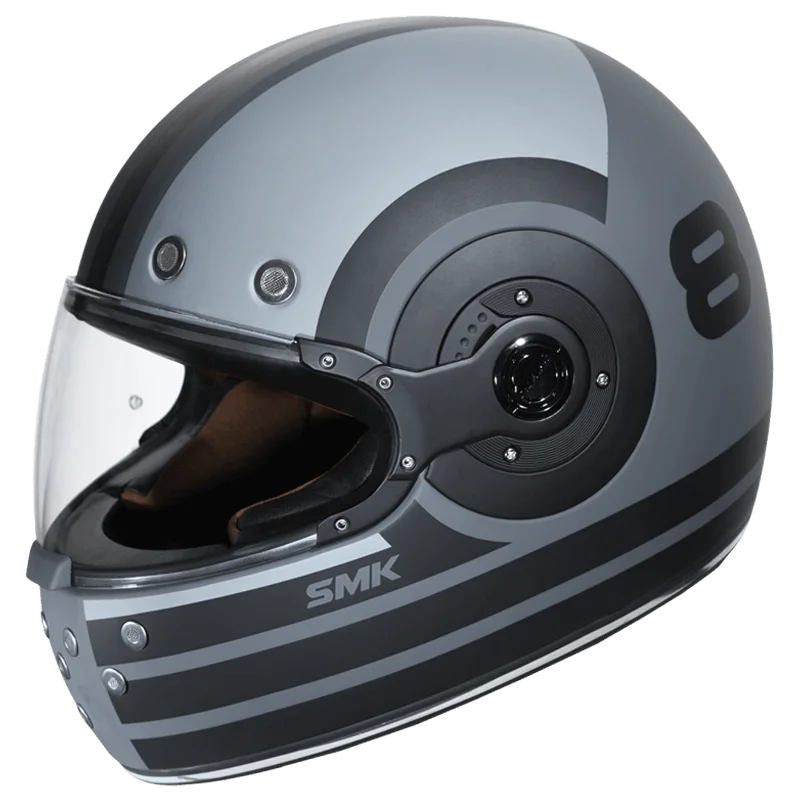 SMK RETRO RANKO Helmet - Matt Black Grey - (MA626)