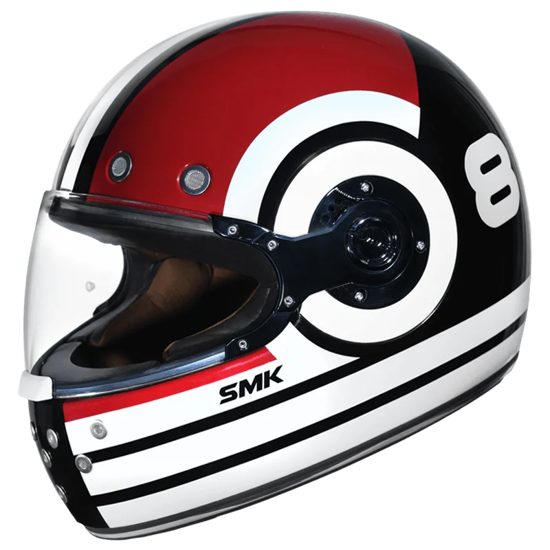 SMK RETRO RANKO Helmet - Gloss White Red - (GL213)
