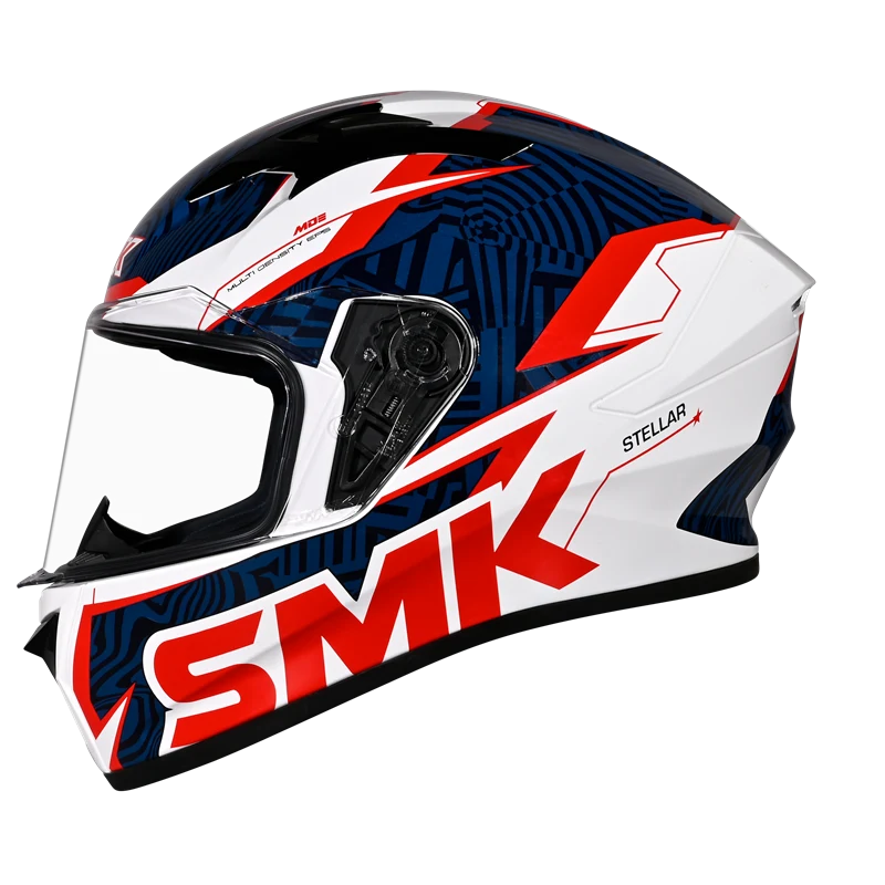 SMK STELLAR FURY Helmet - Gloss White Red - (GL153)