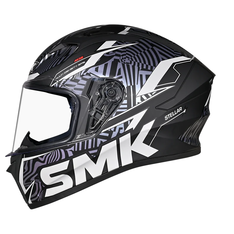 SMK STELLAR FURY Helmet - Gloss Black White - (GL266C)