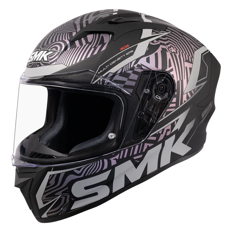 SMK STELLAR FURY Helmet - Gloss Black White - (GL266C)