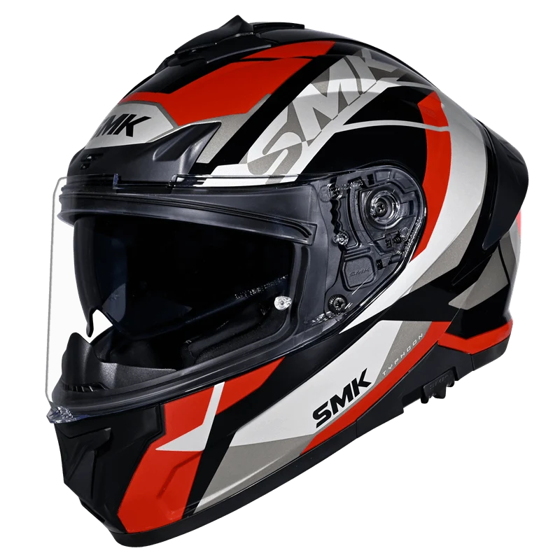SMK TYPHOON STYLE Helmet - Gloss Black Red - (GL236)