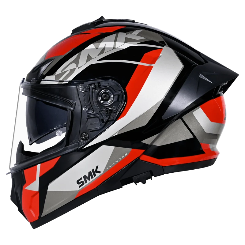 SMK TYPHOON STYLE Helmet - Gloss Black Red - (GL236)