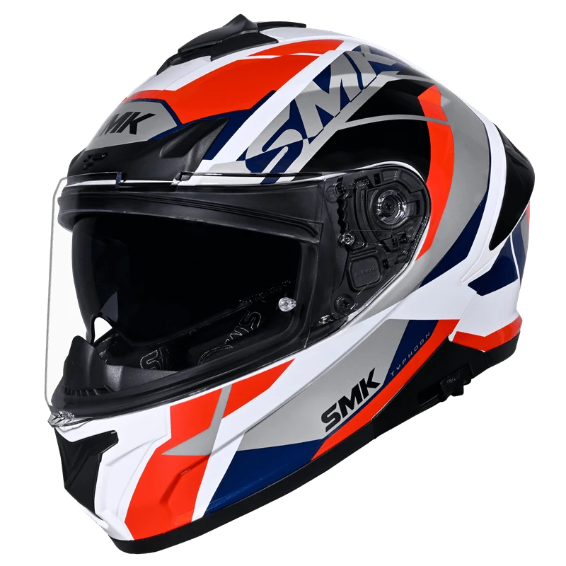 SMK TYPHOON STYLE Helmet - Gloss White Red - (GL136)