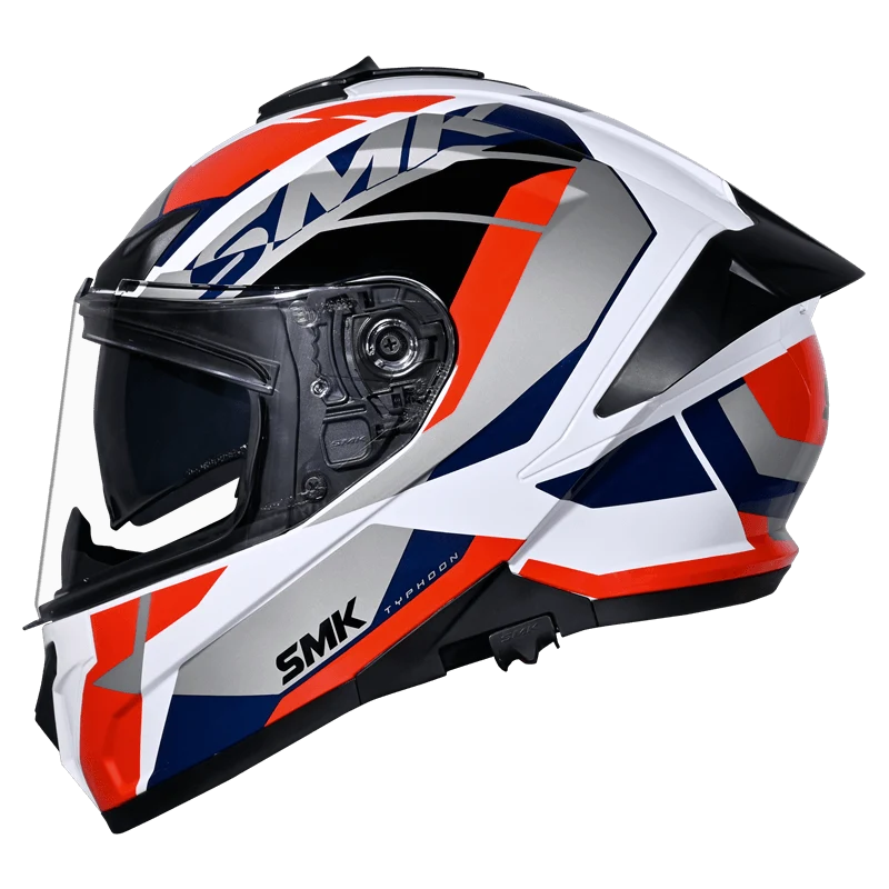 SMK TYPHOON STYLE Helmet - Gloss White Red - (GL136)