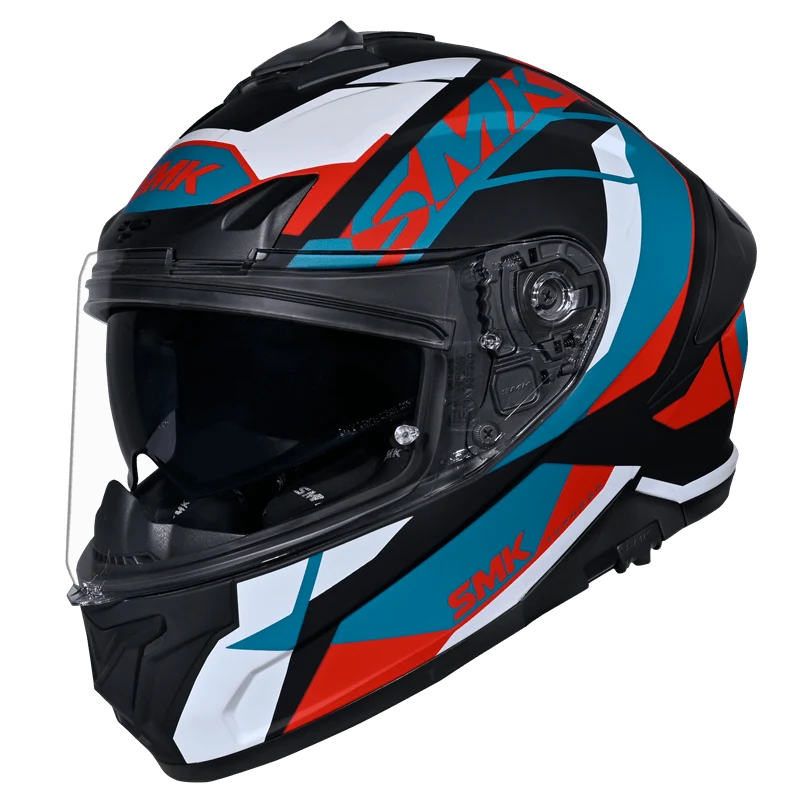 SMK TYPHOON STYLE Helmet - Gloss Blue Red White - (GL235)