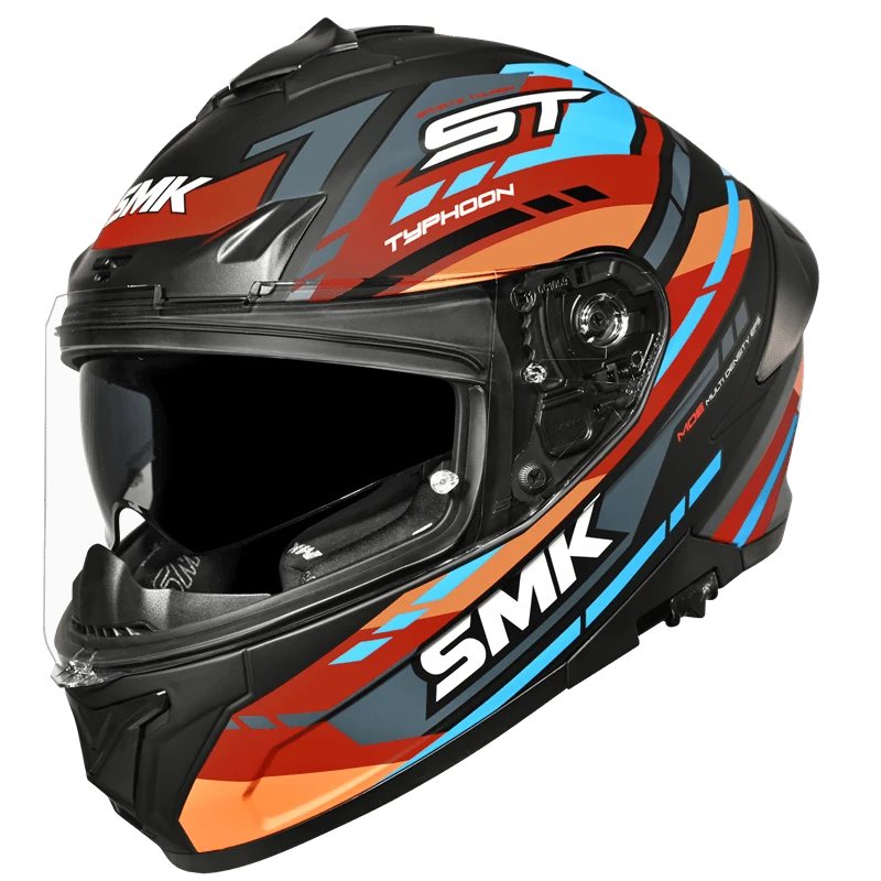 SMK TYPHOON SPORTS TOURER Helmet - Gloss Black Orange - (GL275)
