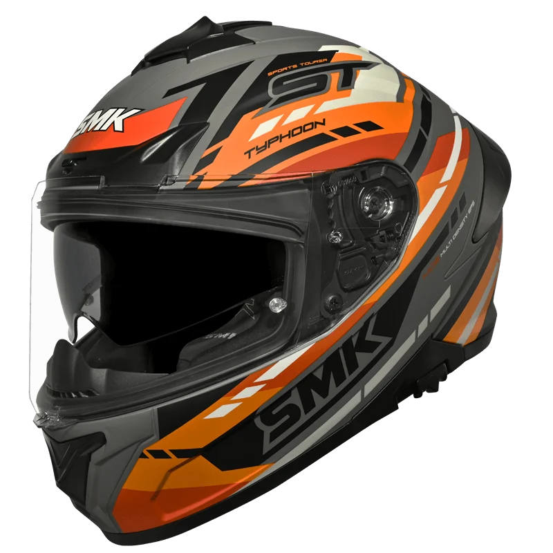 SMK TYPHOON SPORTS TOURER Helmet - Gloss Grey Orange - (GL672)