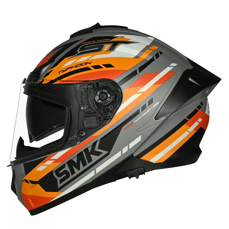 SMK TYPHOON SPORTS TOURER Helmet - Gloss Grey Orange - (GL672)