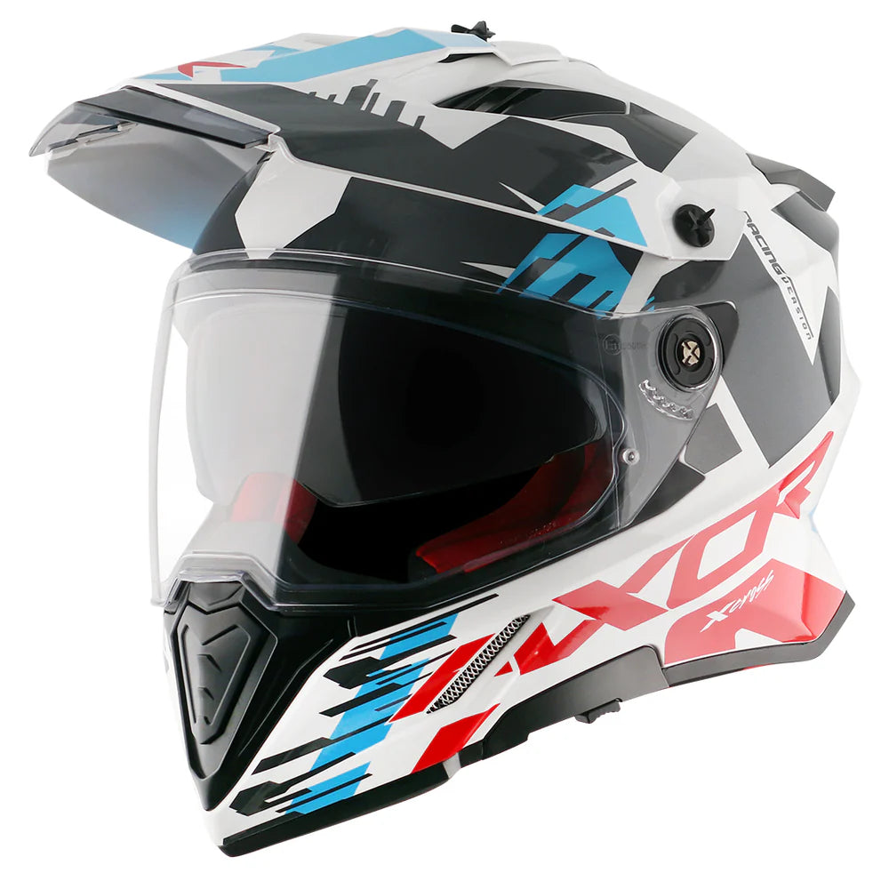 Axor X-Cross Dual Visor Helmet - X1 - Gloss Blue White Red