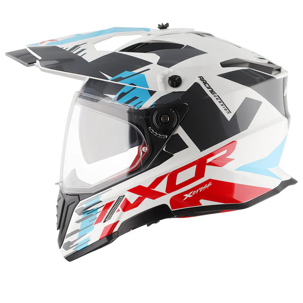 Axor X-Cross Dual Visor Helmet - X1 - Gloss Blue White Red