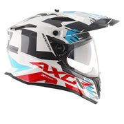 Axor X-Cross Dual Visor Helmet - X1 - Gloss Blue White Red