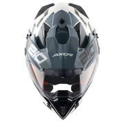 Axor X-Cross Dual Visor Helmet - Speedometer - Gloss White Grey