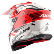 Axor X-Cross Dual Visor Helmet - Speedometer - Gloss White Red