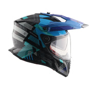 Axor X-Cross Dual Visor Helmet - Gambling - Gloss Black Neon Blue