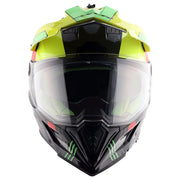 Axor X-Cross Dual Visor Helmet - Gambling - Gloss Black Neon Yellow