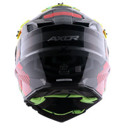 Axor X-Cross Dual Visor Helmet - Gambling - Gloss Black Neon Yellow