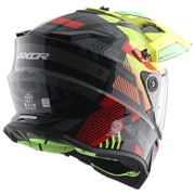 Axor X-Cross Dual Visor Helmet - Gambling - Gloss Black Neon Yellow