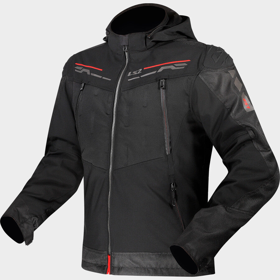 LS2 ZIRCONIUM EVO JACKET - BLACK RED - CE CLASS A CERTIFIED