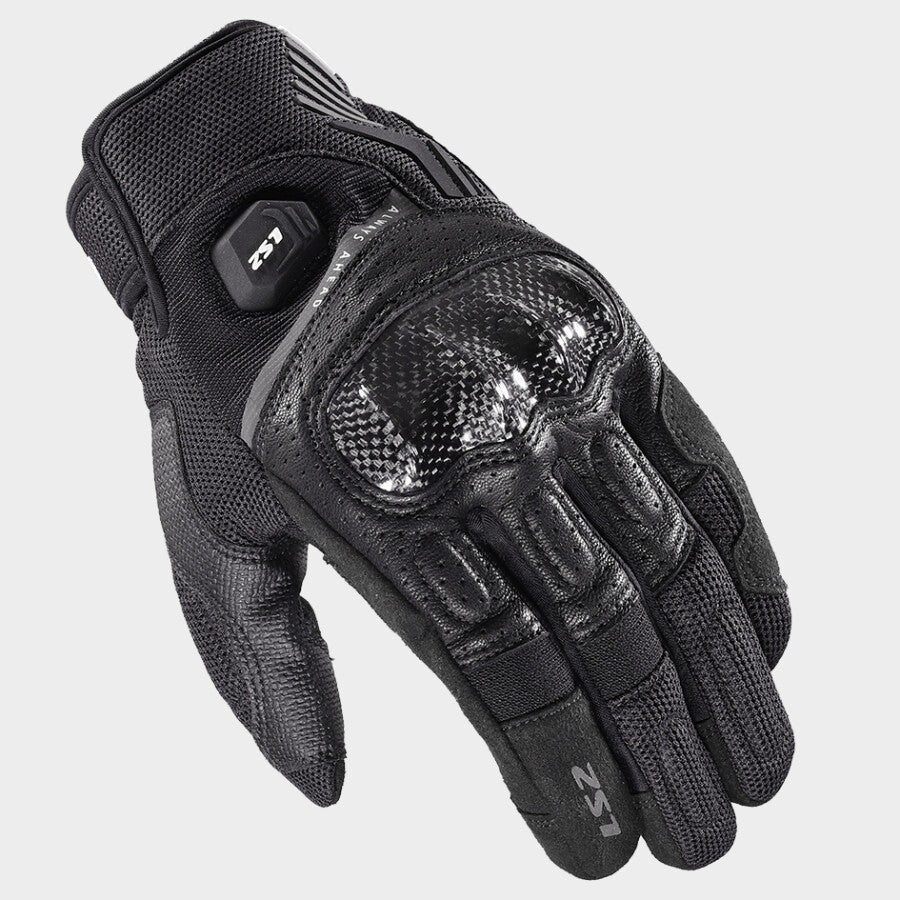 LS2 ATOM GLOVES - BLACK