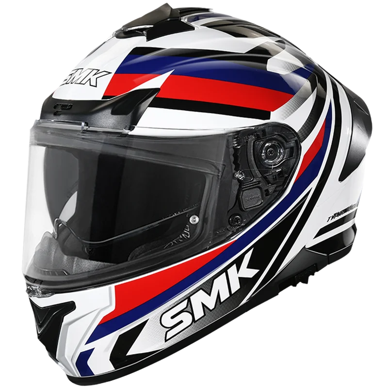 SMK TYPHOON FREERIDE Helmet - Gloss White Blue Red - (GL152)