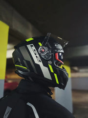 LS2 FF811 VECTOR II TRON - MATT BLACK HI-VIZ YELLOW