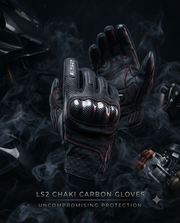 LS2 Chaki Carbon Man Gloves - Black